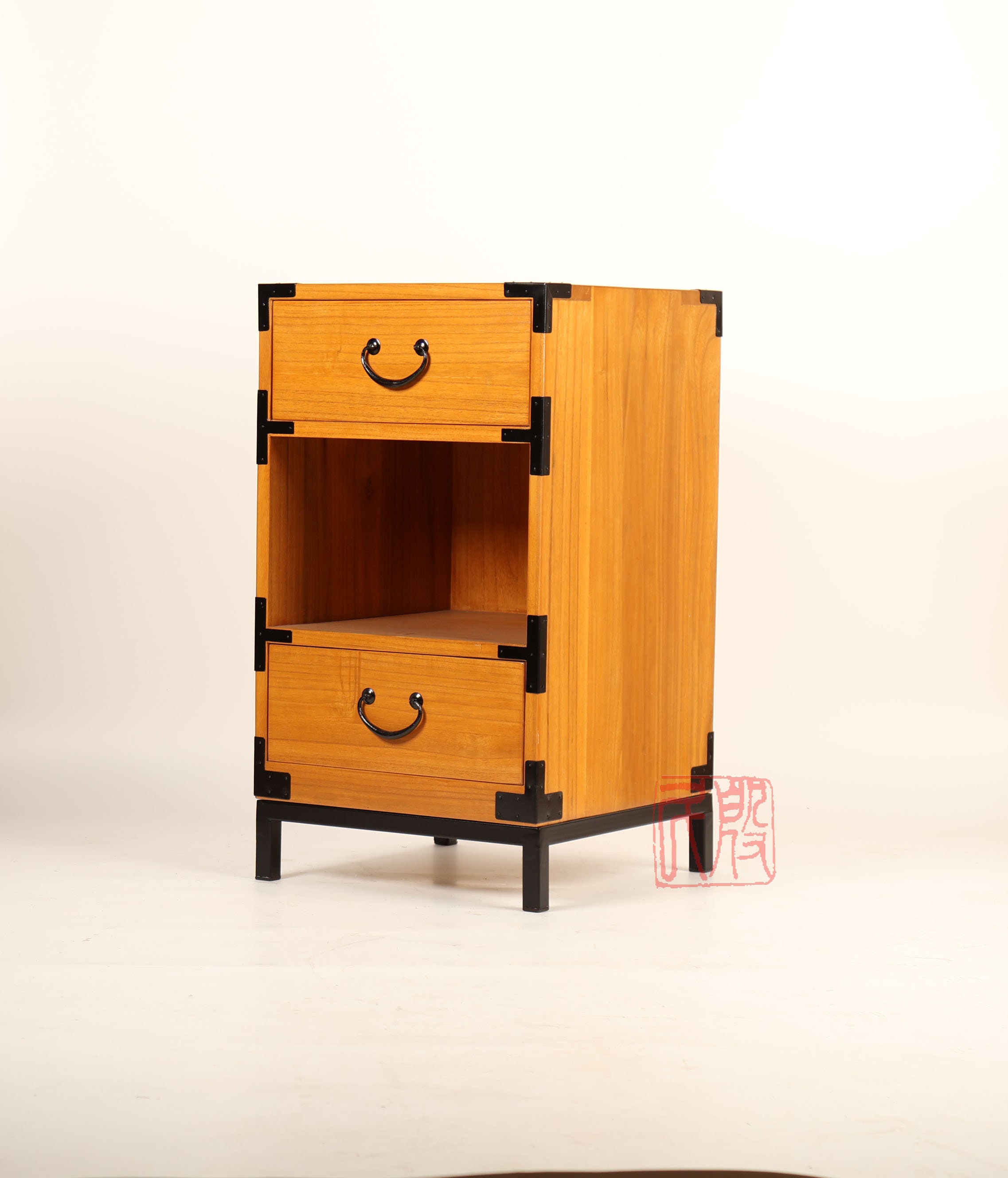 Japanese style night stand, hand made with solid kiri wood. (KB30)