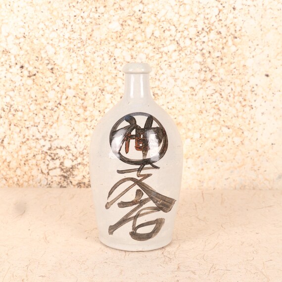アンティークの日本酒ボトル ― 陶器製、1910年、明治時代（商品番号