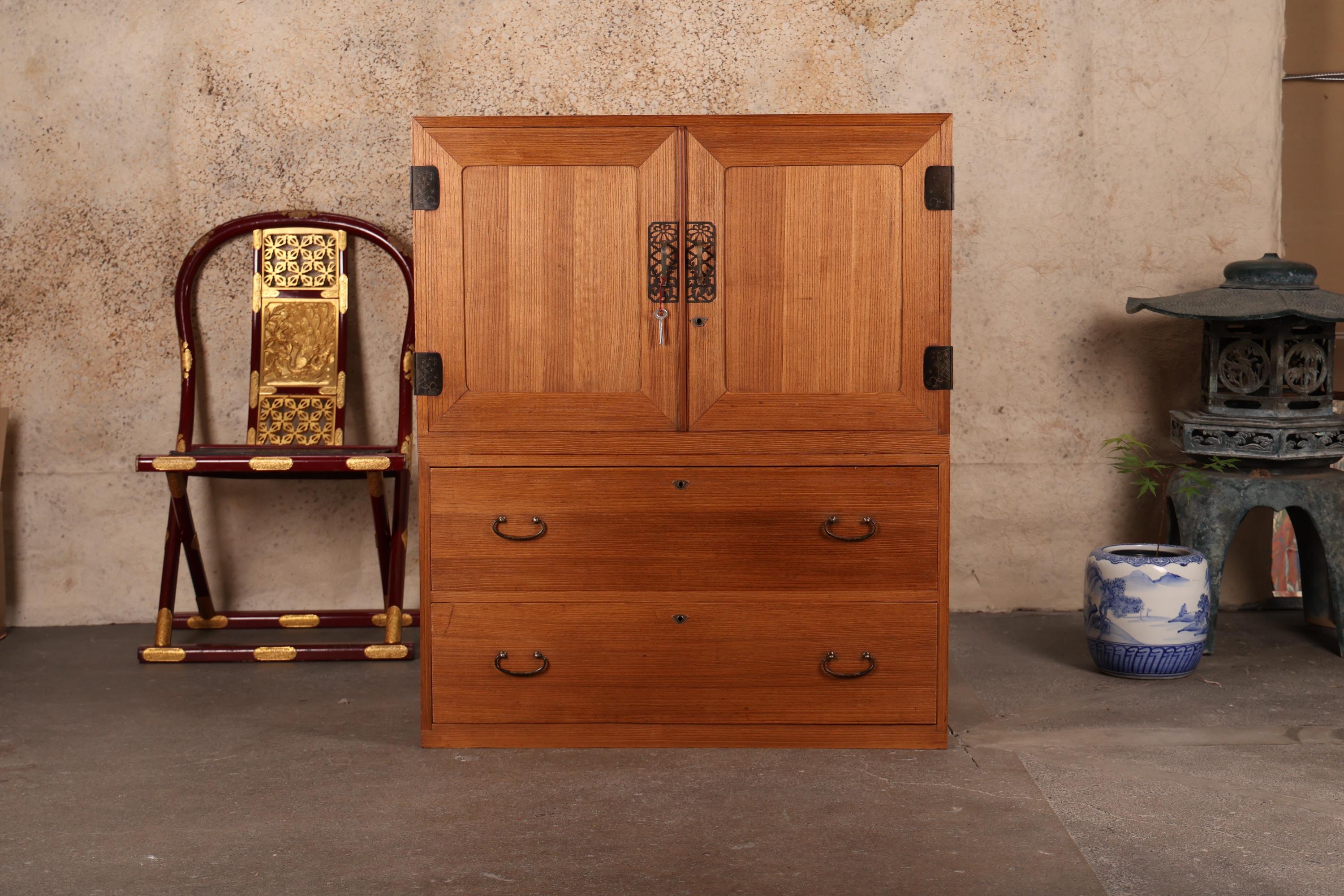 Antique Japanese Kimono Chest — Wood, 1920, Taisho Era (SKU: 25M-A328)