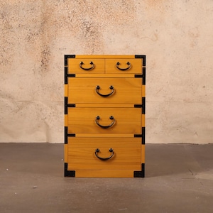 Japanese style night stand, hand made with solid kiri wood. (KB20)