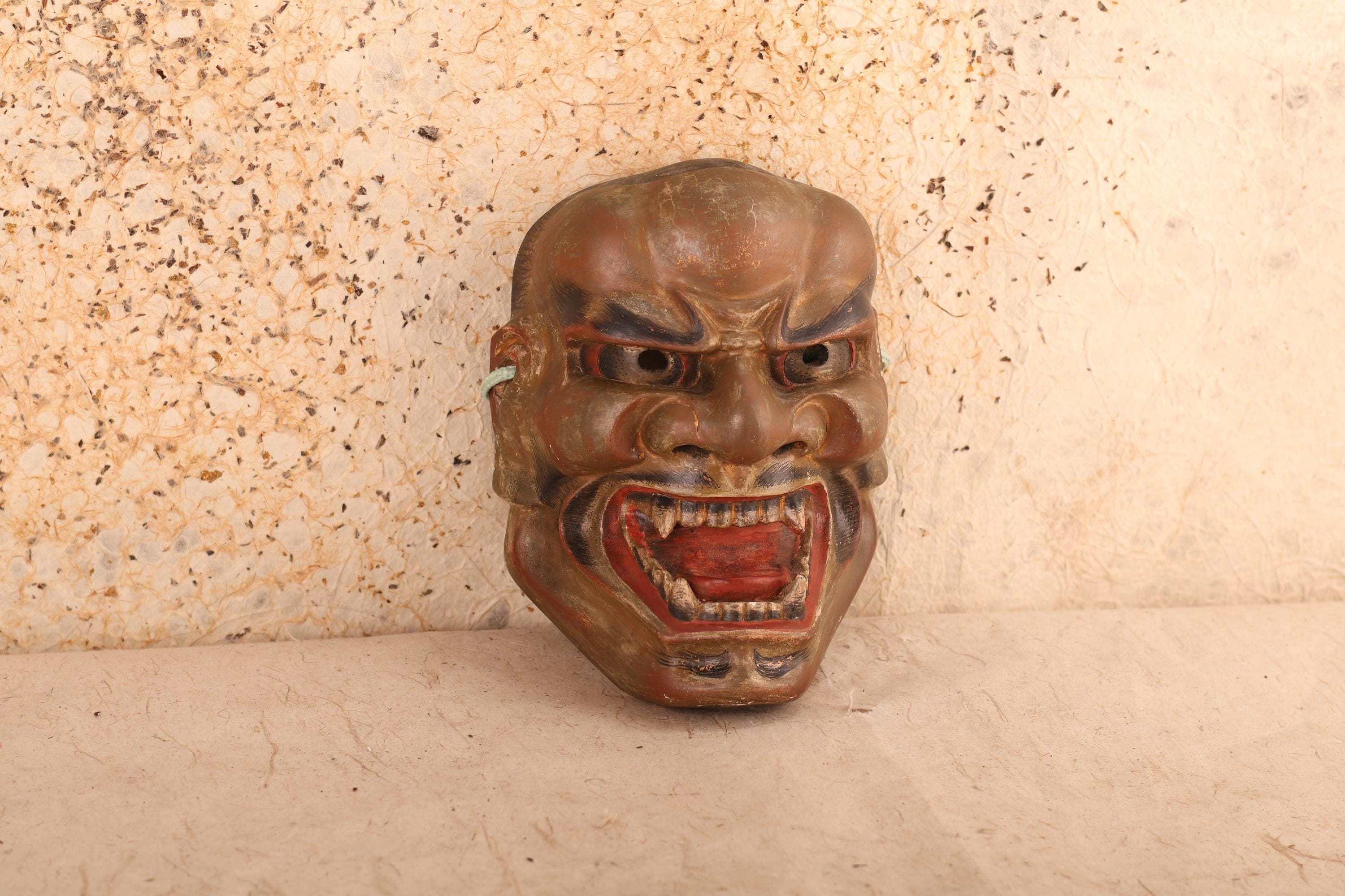 彫刻・オブジェ Wooden Noh Mask Yamato Budogu | Wood Noh Mask KO OMOTE
