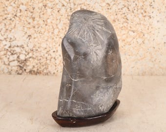 鑑賞石 グリーンクォーツ 水石 景石 磨き 緑水晶 鑑賞石 パワーストーン