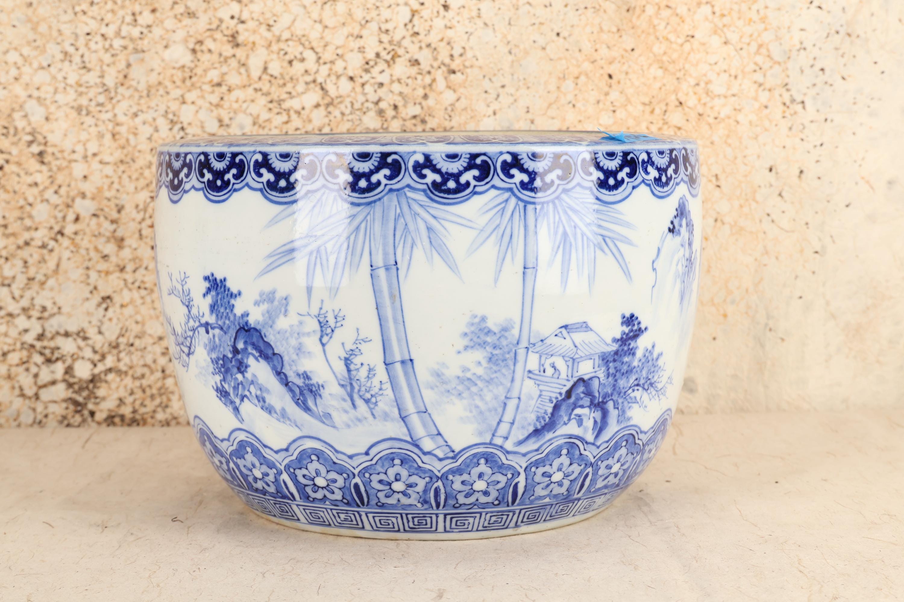 瀬戸焼 アンティーク 火鉢 — 磁器、1920年、大正時代 (SKU: 25 M-390-2
