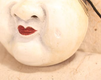 木製 おかめ　面　レトロ 木製 おかめ 面 レトロ