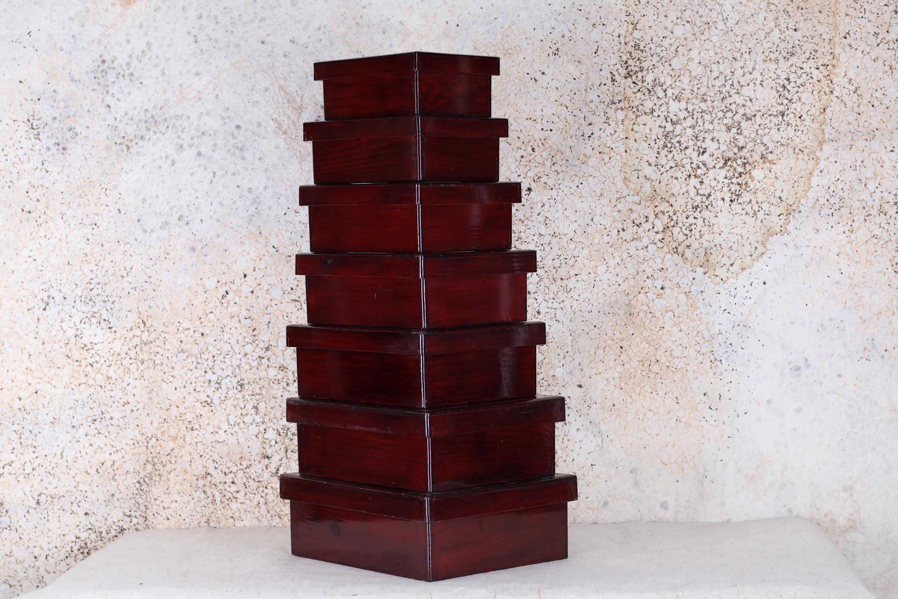 ヴィンテージ 日本製 桐箱 漆塗り 入れ子箱 Aセット (24N-138) - Etsy 日本