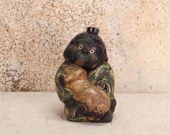 Japanese Ceramic Tanuki Raccoon dog sculpture for garden or