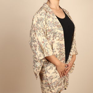 Vintage Japanese Haori Jacket, Shibori Kimono Jacket, (36-46)