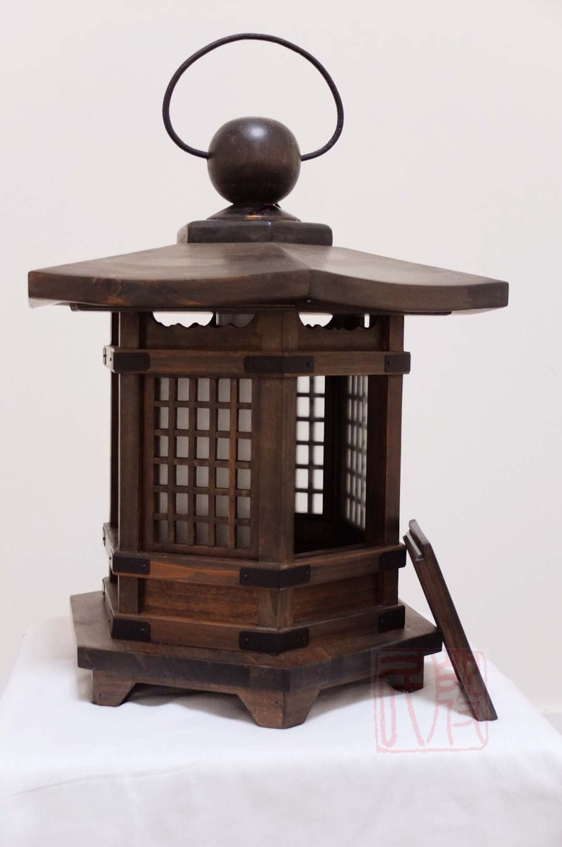 Japanese style lantern, made of solid fir wood. WL1 image 4