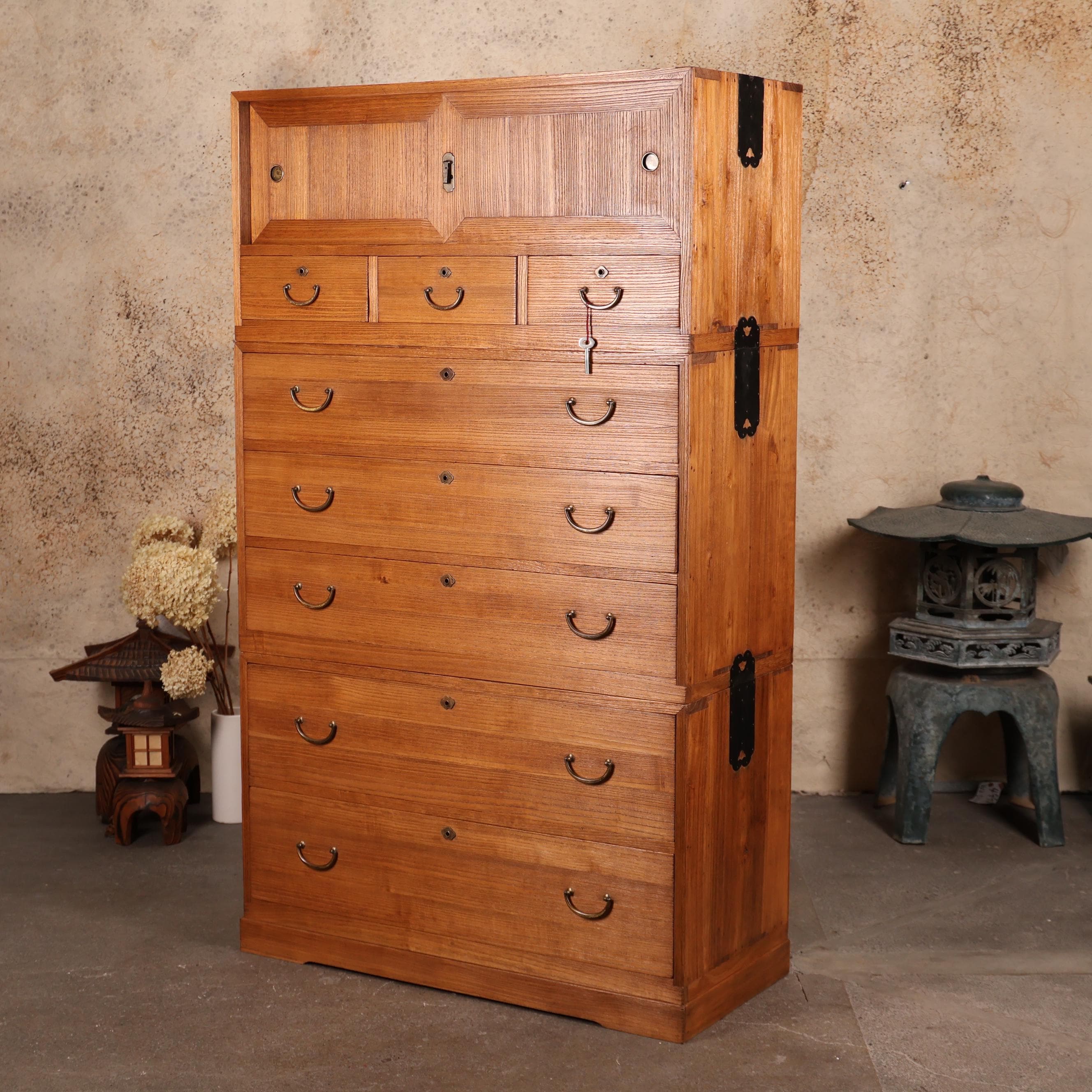 Antique Japanese Kimono Chest — Kirinoki, 1920, Taisho Era (SKU