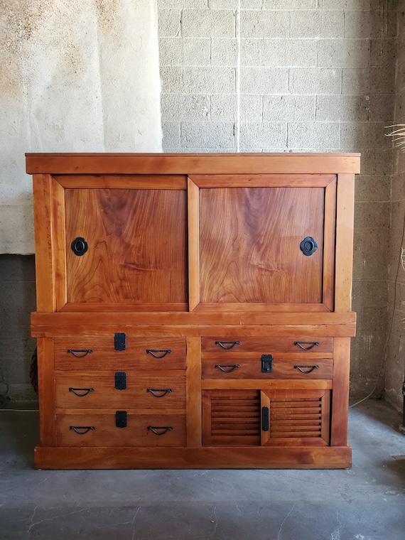 Japanese Vintage Futon Tansu Hinoki Wood Etsy