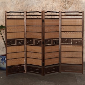 Japanischer Tsuitate Divider 4 Panel Screen (24N-163)