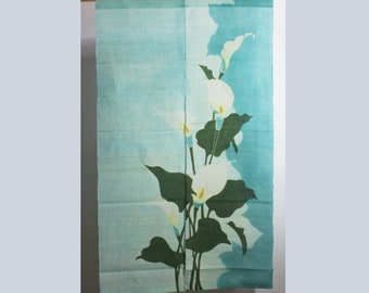 traditional linen noren, door way curtain. (WE11-24) 35"W x 59"L