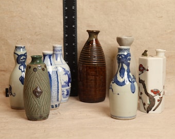 Vintage Japanese Sake Bottle  Mix Selection .