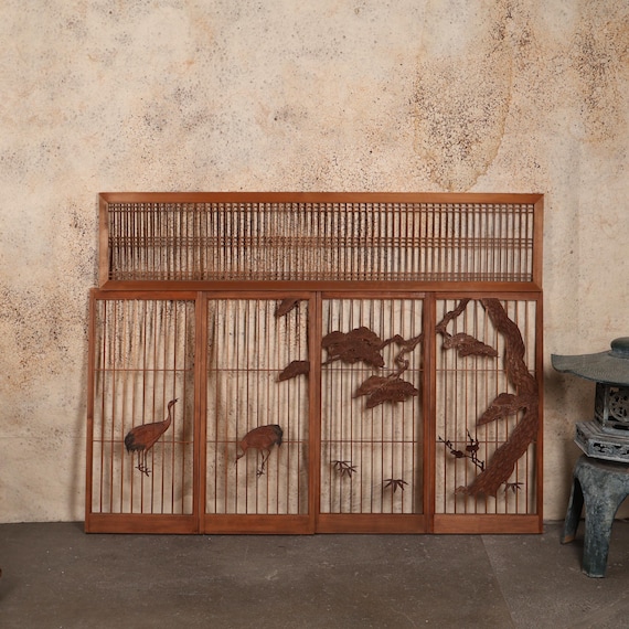Antique Japanese Shoin Door (書院) — Wood, 1920, Taisho Era (SKU