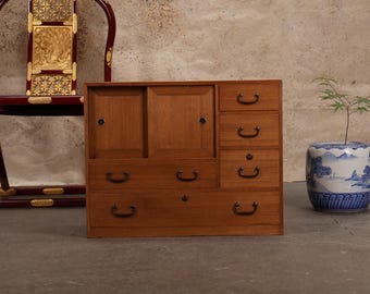 Antike Japanische Kleine Truhe (Ko-Tansu) Mit Kirinoki - 1920er Jahre, Taisho Ära (SKU: 25 M-G330)