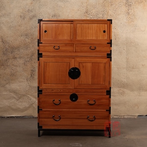 Japanese style 3 sections clothing chest, dresser, isho dansu. (KB21)