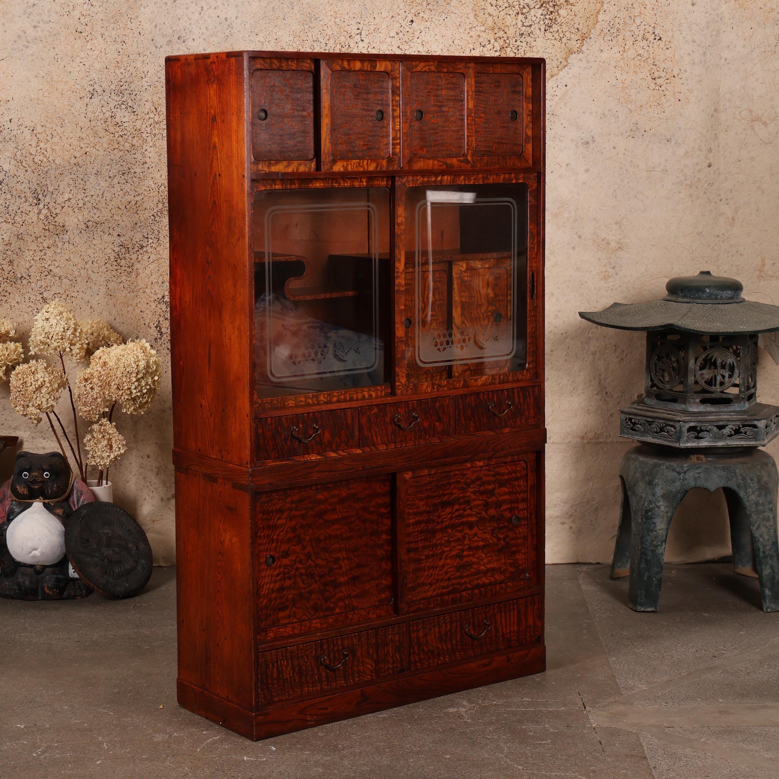 Antique Japanese Cha Tansu – Kiri Wood Tea Chest (SKU: 25S-C404
