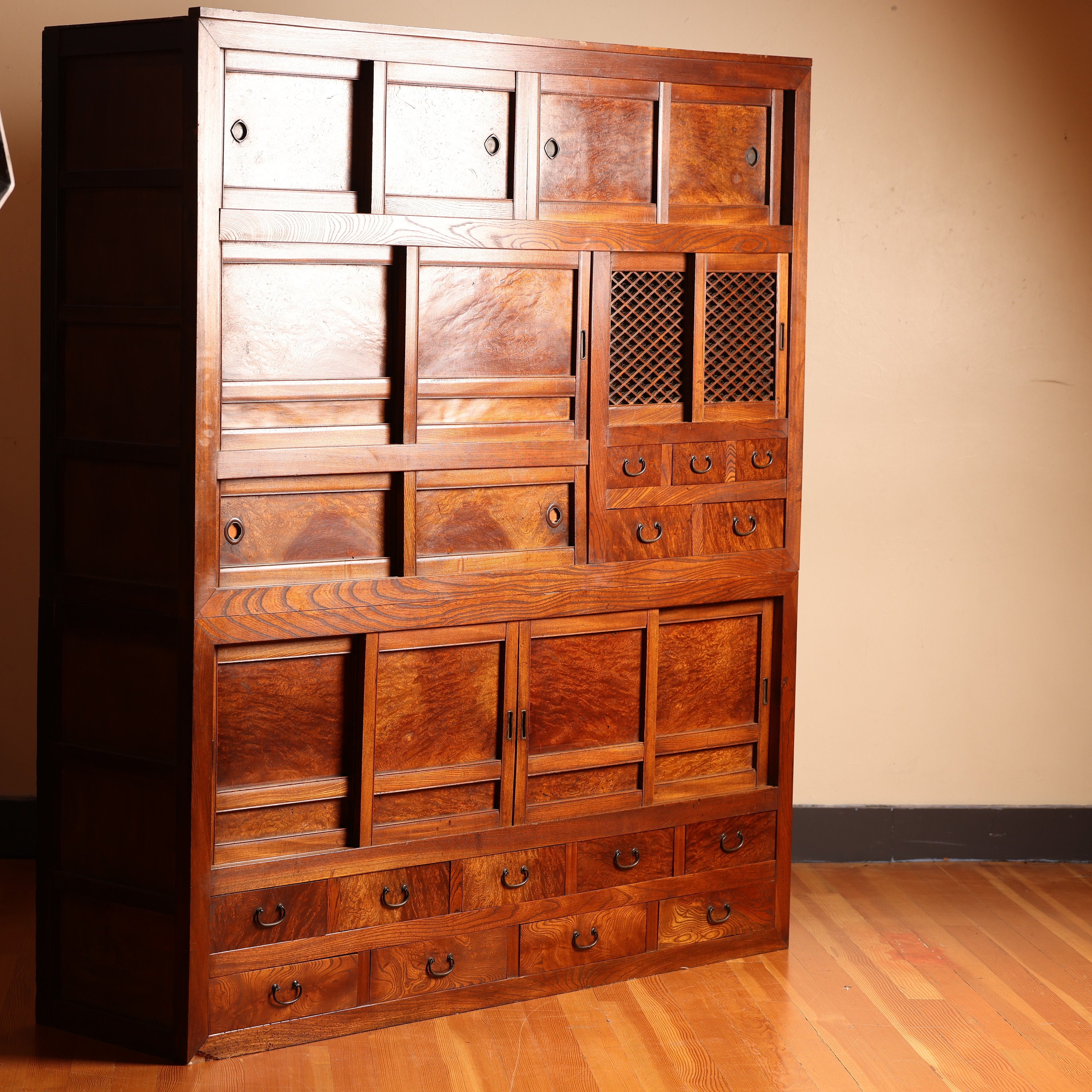 Antique Japanese Mizuya Tansu 2 Section (22S-E7) - Etsy