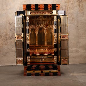 Antique Japanese Buddhist Altar — Wood, 2000s, Heisei Era (SKU: 25M-H300-C)