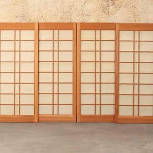 Japanese Shoji 4 Panels(24M-416) Heavy duty fir wood shoji screens. used, excellent condition.