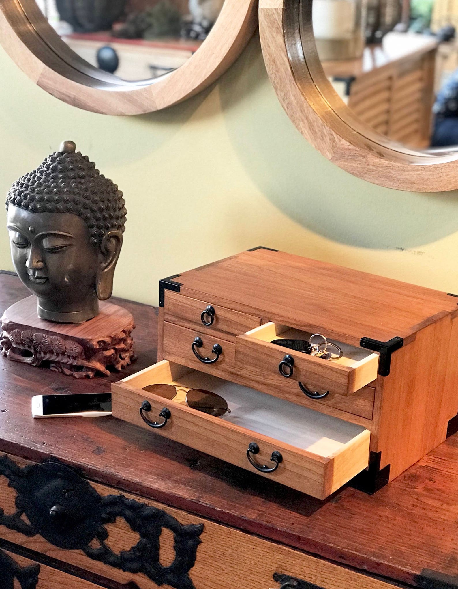 Japanese Style Jewelry Box Hand Made With Solid Kiri Wood. Etsy