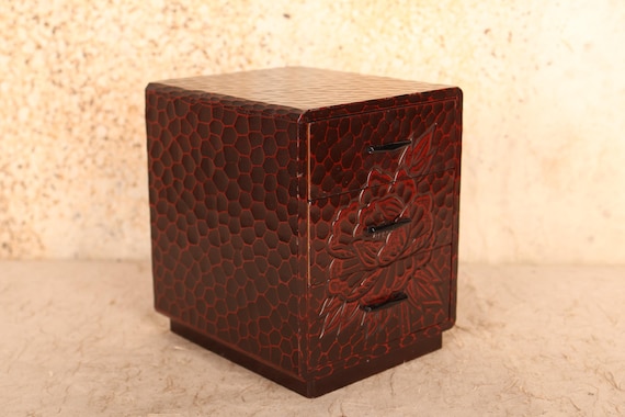 鎌倉彫 小引出箱/牡丹(24J-479-7) - Etsy 日本