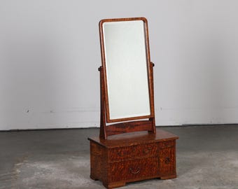 昭和レトロ鏡台　Japanese Showa Mirror 昭和レトロ 桑材 鏡台 角度調整付き 日本製