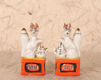 Antieke Japanse Inari-vos — porselein, 1920, Taisho-tijdperk (SKU: 25S-523-5)