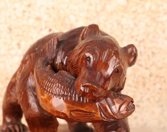 日本製木製アイヌ熊立像（24N-394-1） - Etsy 日本