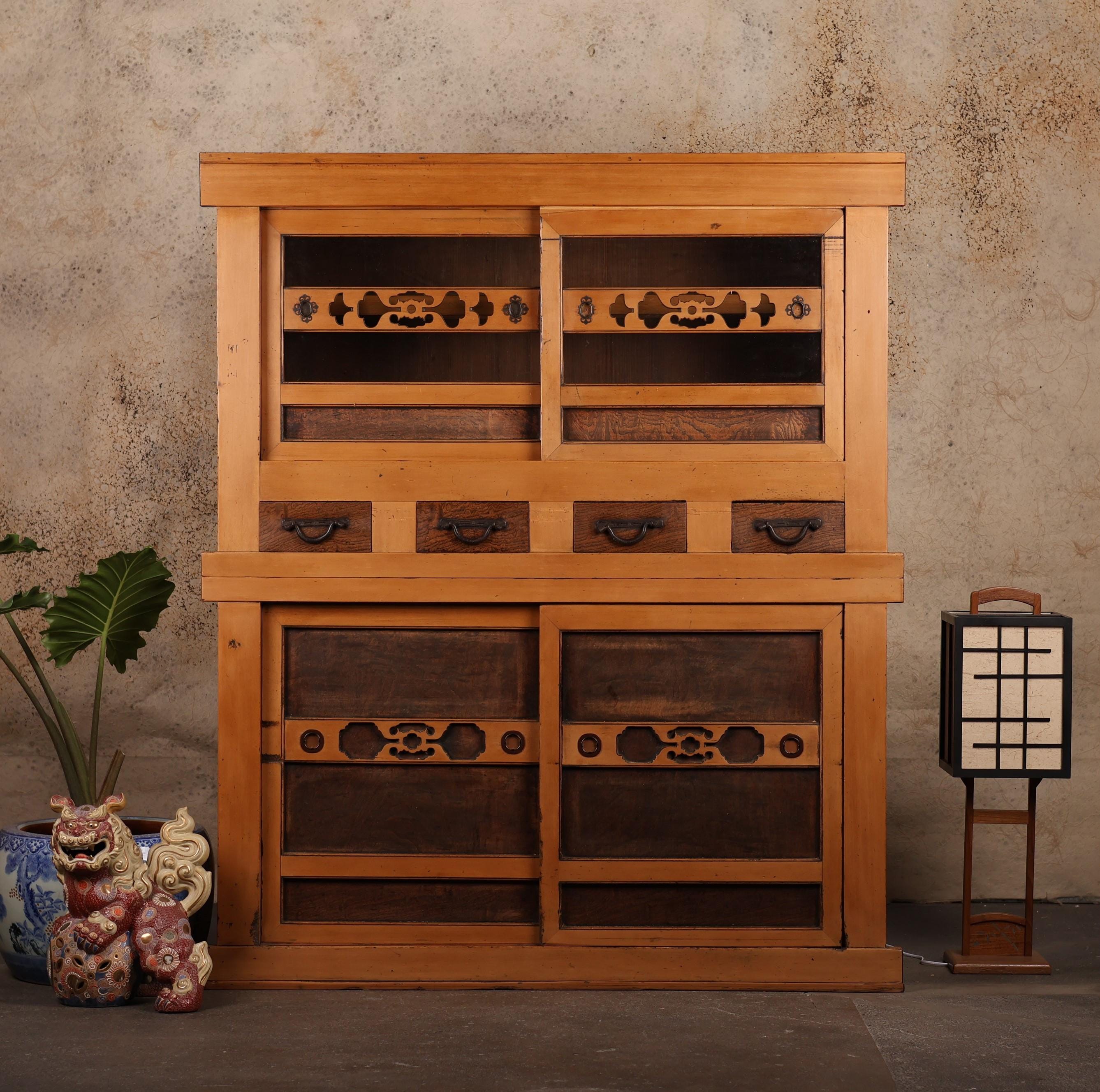 Antique Japanese Mizuya Tansu 2 Section (24J-E126) - Etsy