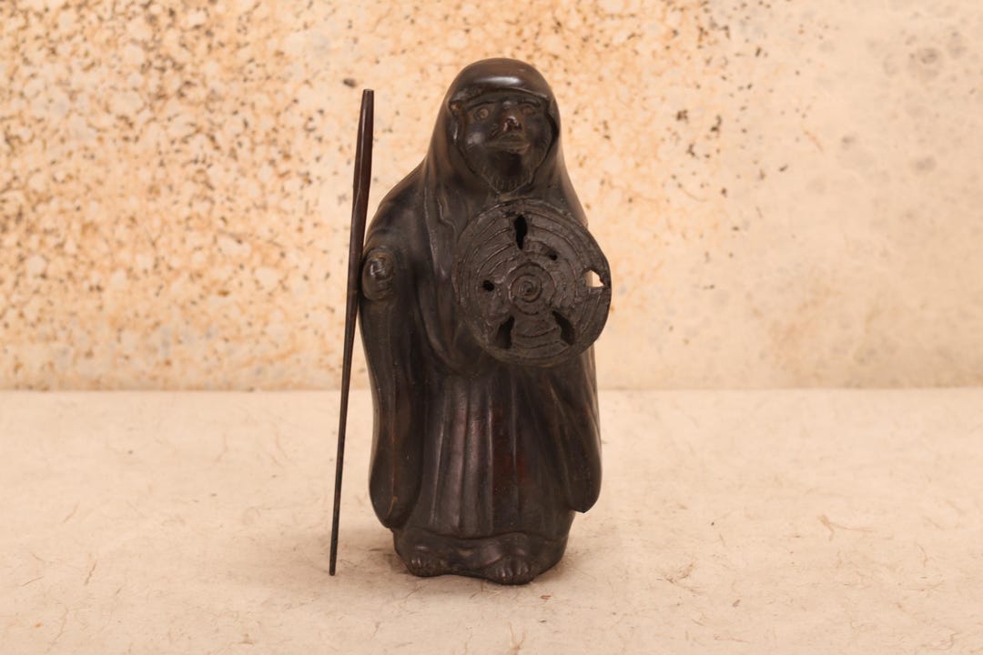 tanuki様 Rare. Japanese Art Figurine Statue, Tanuki, Bronze(24j-366