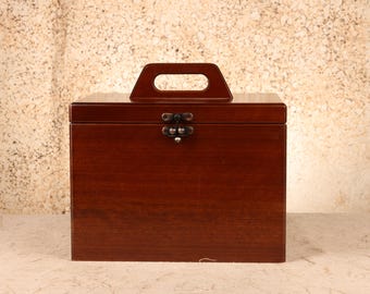 Vintage Japanese Haribako Sewing Box, Late Showa (1966-1989) | SKU: 26M-777-5