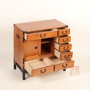 Japanese style artisan's chest, hand made with solid kiri wood. KB3 image 5