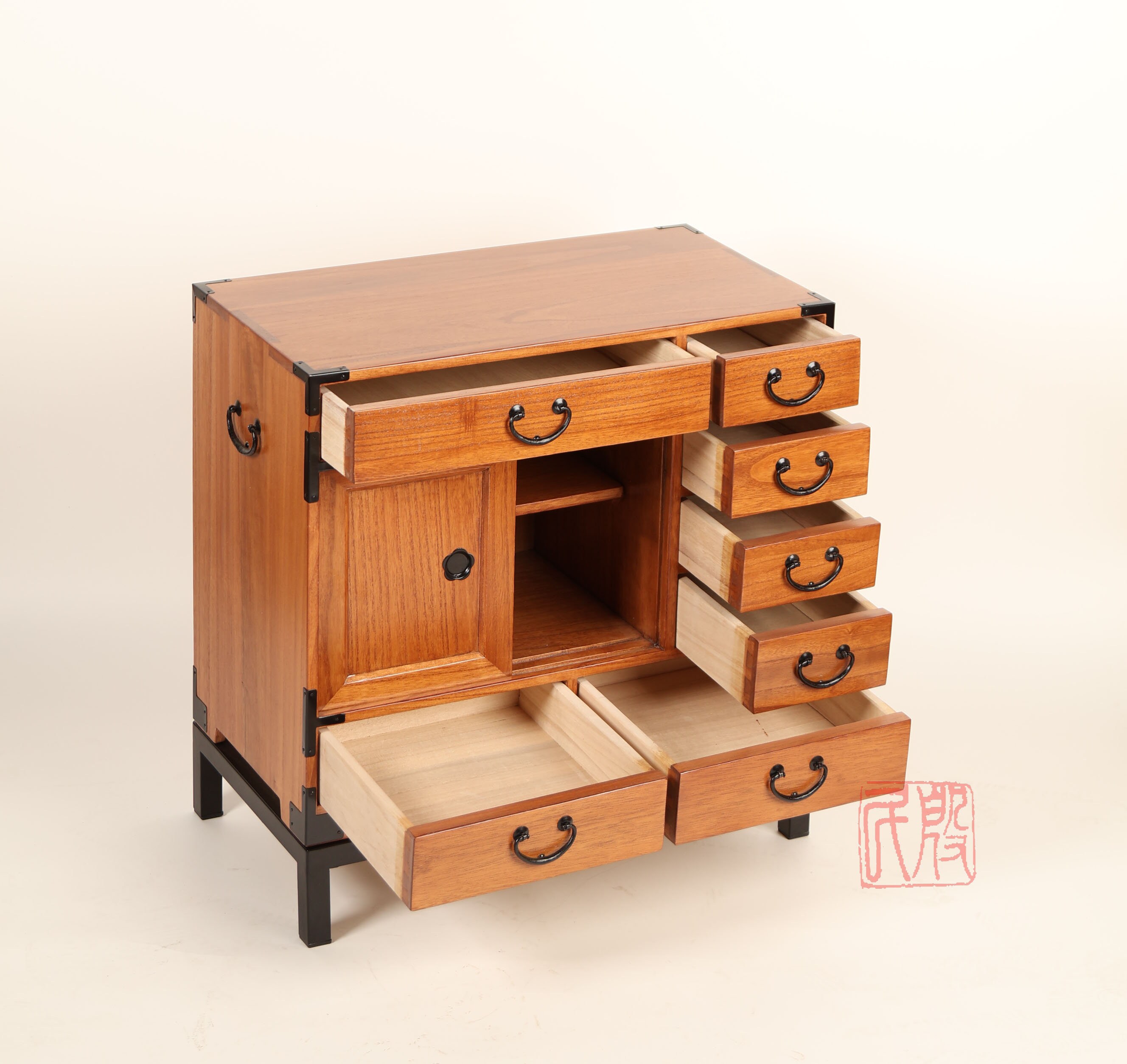 Japanese Tansu Style Artisan's Chest, Hand Made With Solid Kiri
