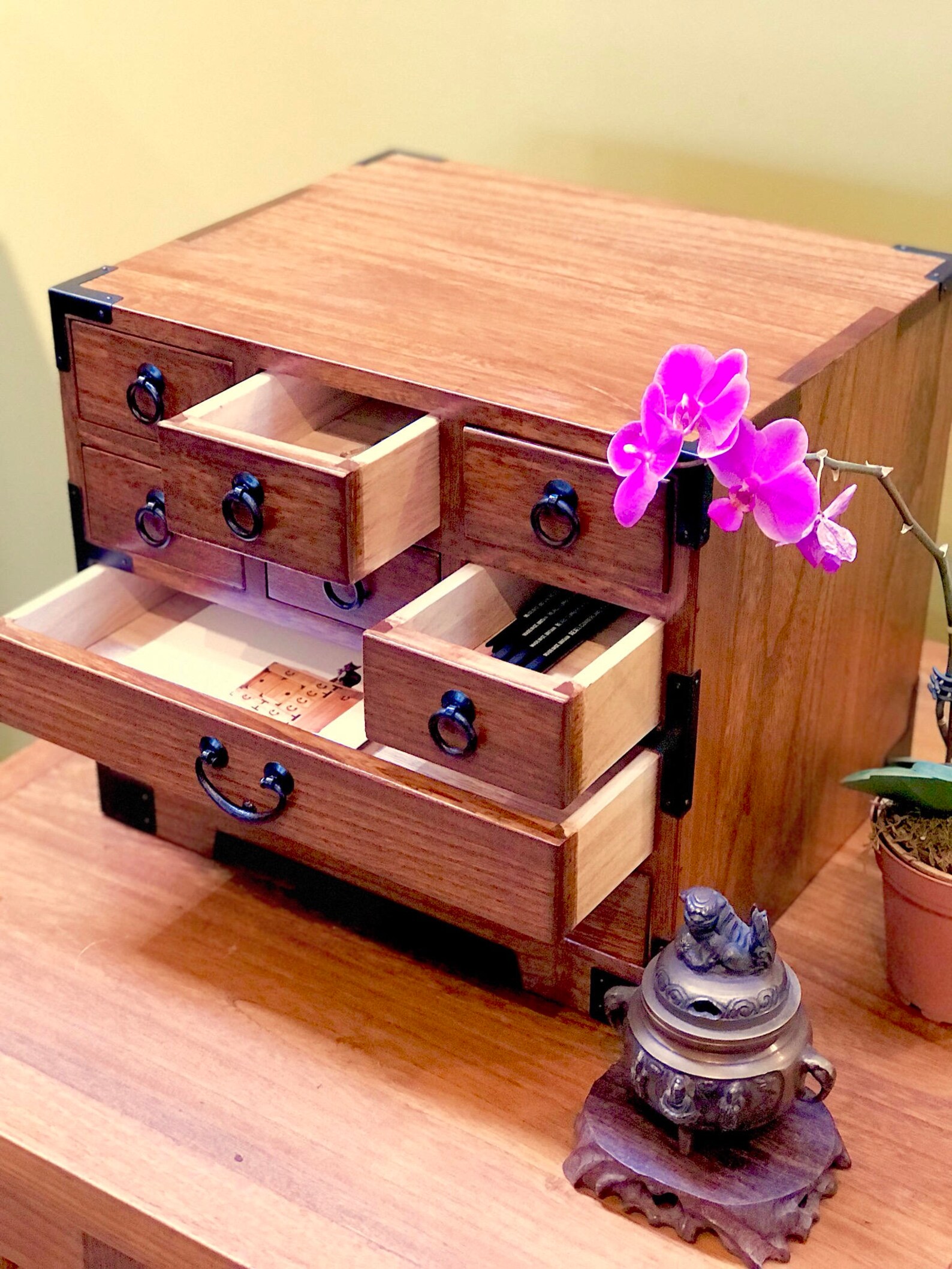 Japanese Style Jewelry Box Hand Made With Solid Kiri Wood. Etsy UK