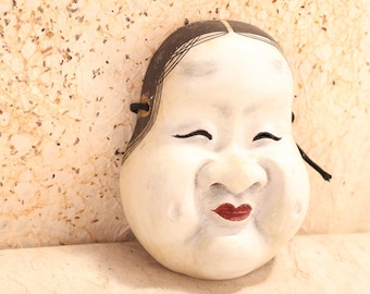 木製お多福・おかめ面 (24J-342-10) - Etsy 日本