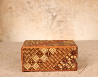 Vintage Japanese Himitsu-Bako Yosegi-Zaiku Secret Puzzle Box, Early Showa (1927-1945) | SKU: 26M-803-4