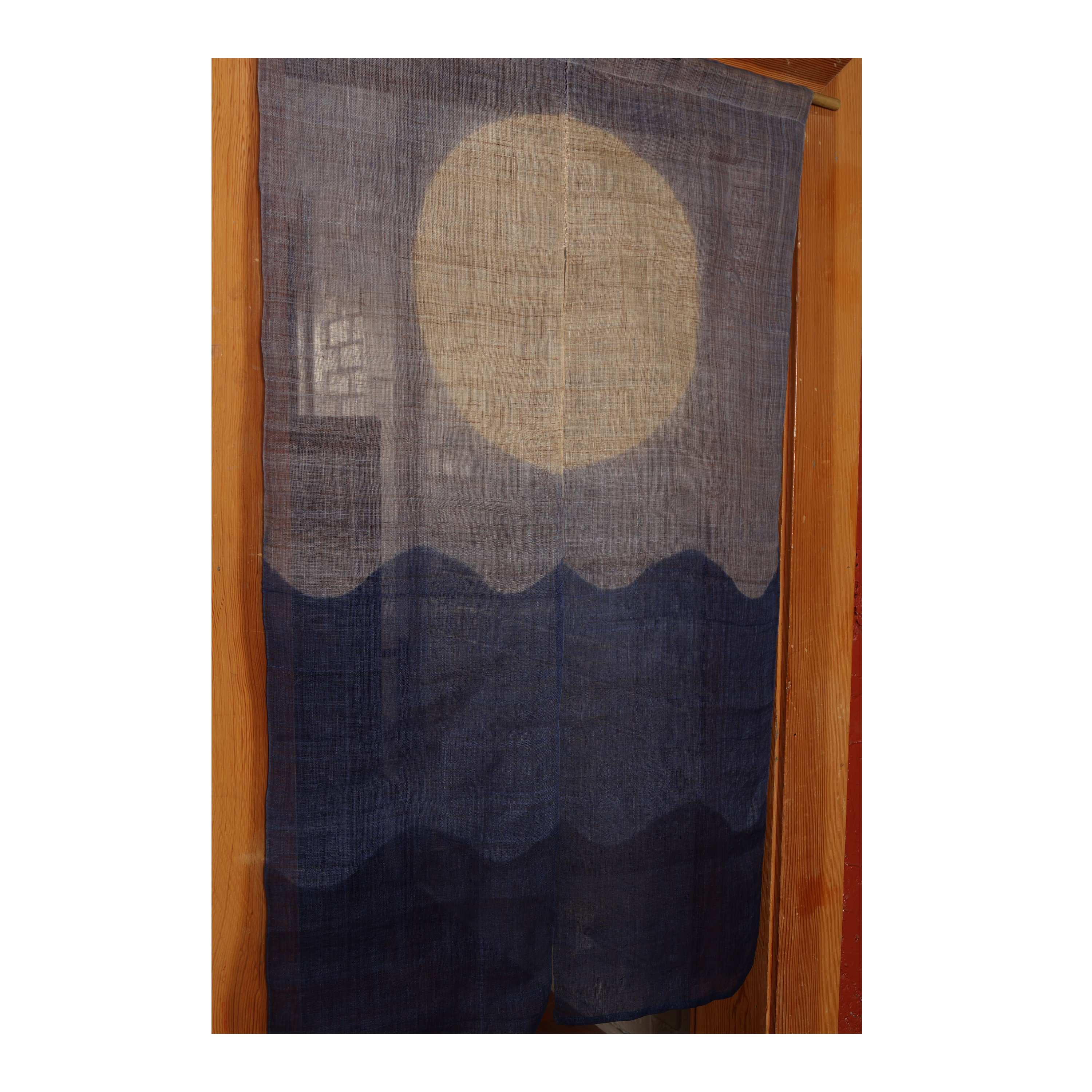 traditional linen noren, door way curtain. (AA1) 35"W x 59"L