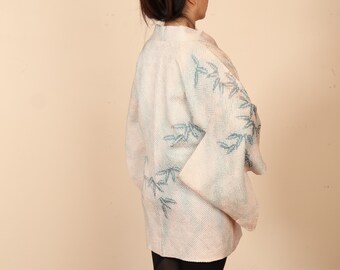 Vintage Japanese Haori Jacket, Shibori Kimono Jacket, (36-31)