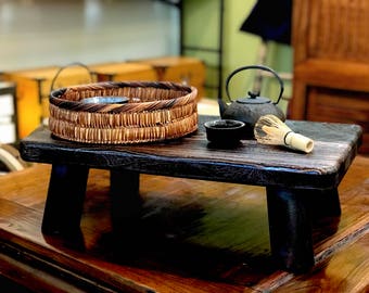 Wooden stool/table - smoked finish