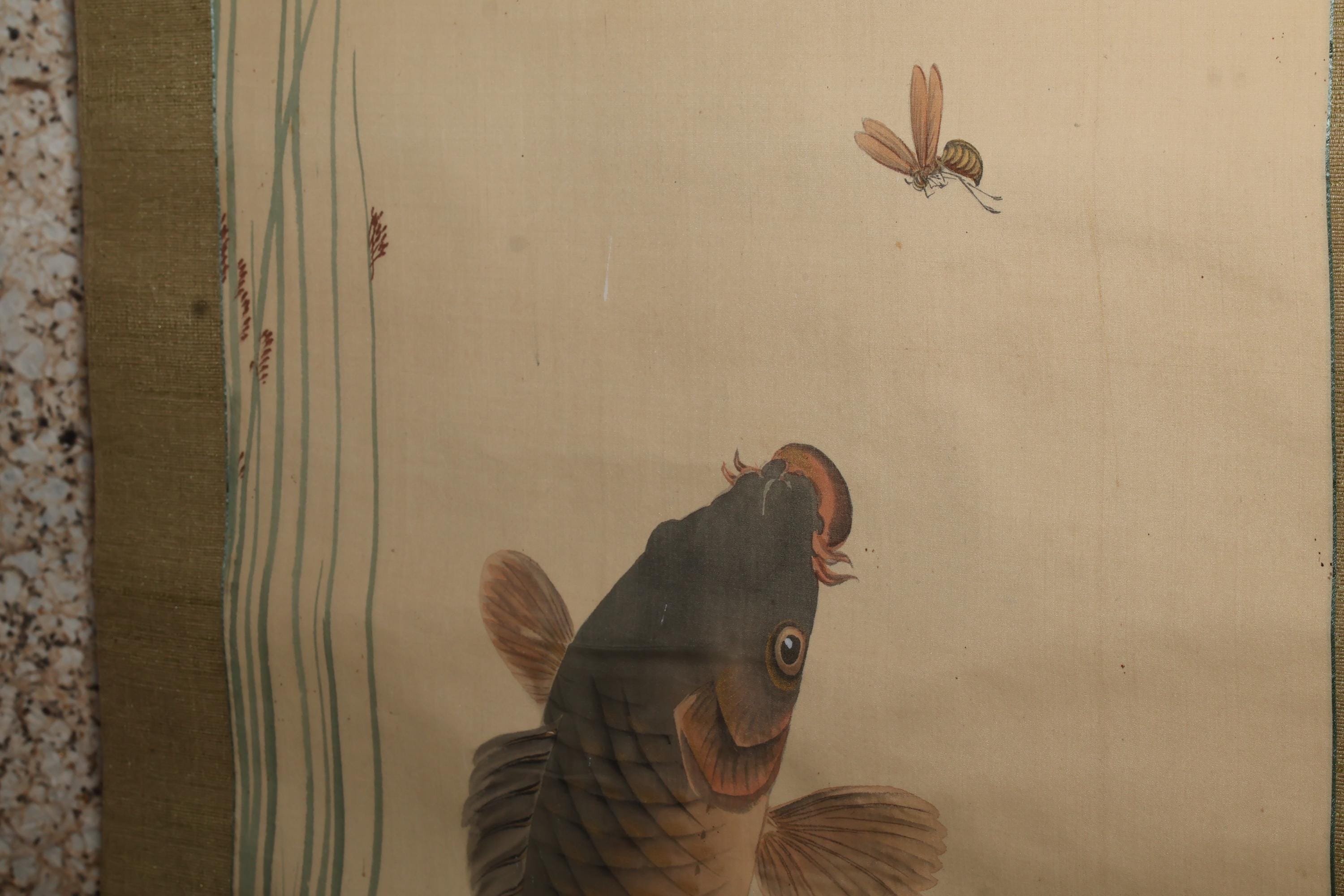 Vintage Japanese Painting, Scroll. Jumping Carp(24n-j21-3) - Etsy