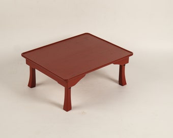 Vintage Japanese Wooden Red Lacquer Folded Tray with Legs (23O-249)