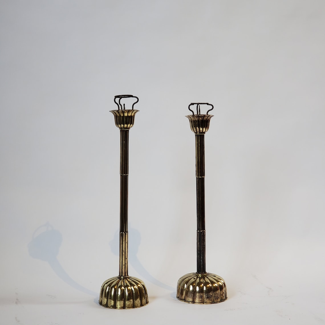 Antique Japanese Candle Holder Polished Brass. 1860s pair Etsy