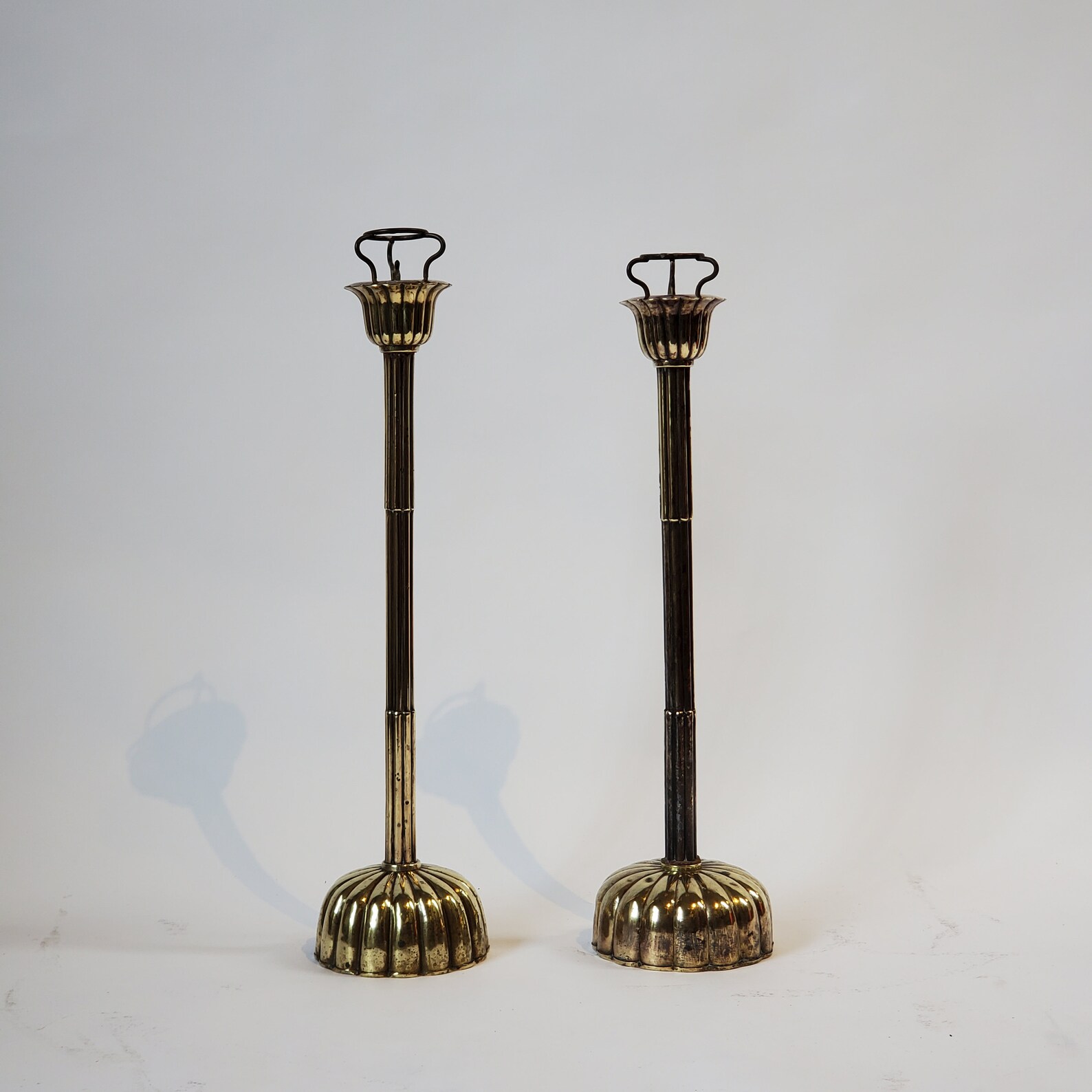 Antique Japanese Candle Holder Polished Brass. 1860s pair Etsy