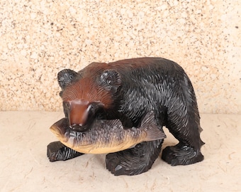 日本製木製アイヌ熊立像（24N-394-1） - Etsy 日本