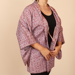Vintage Japanese Haori Jacket, Shibori Kimono Jacket, (36-27)