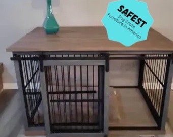 Industry leading metal design! Watch video on shop page to see why!! Dog crate furniture- Single Dog Crate