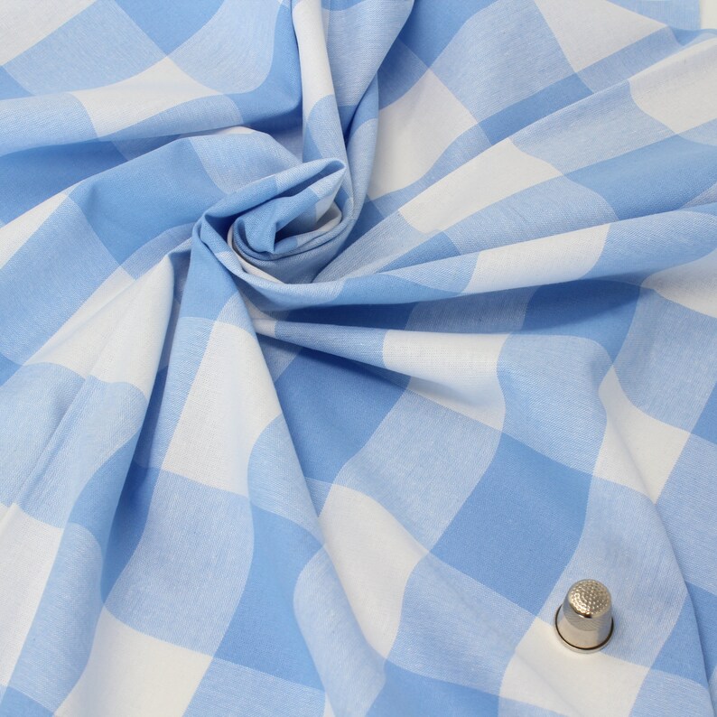 Green gingham check 100/% cotton fabric patchwork craft quilting
