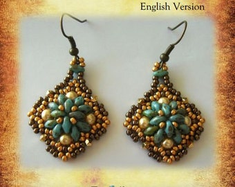 DIY Beading Pattern, Mouraria Earrings Tutorial, Jewellery Tutorial