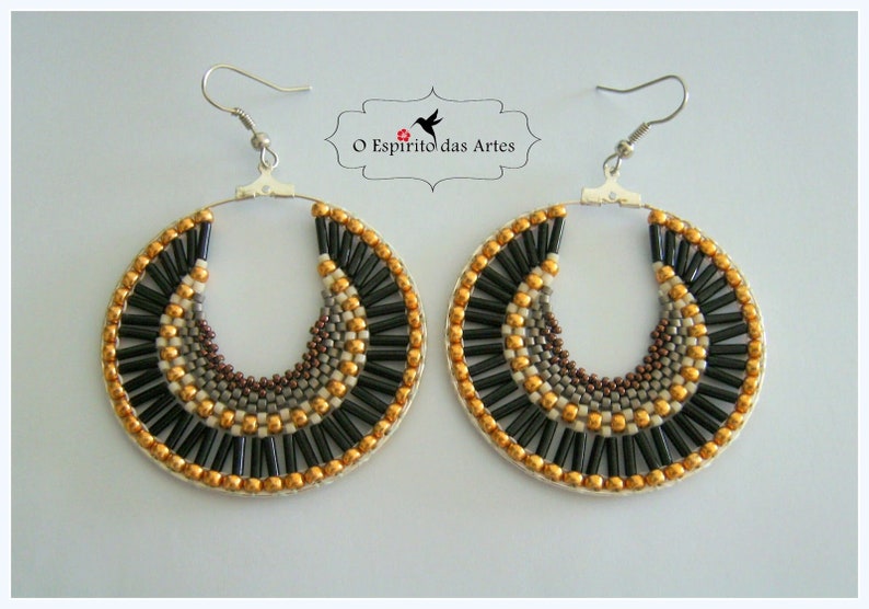 DIY Beading Pattern, Hoop Earrings Tutorial, Jewellery Tutorial image 4